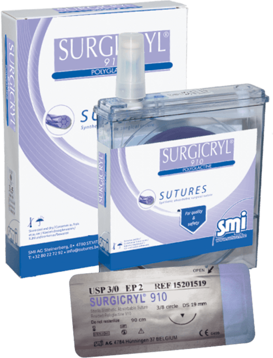 Surgicryl 910 SMI / 1 / HR40 / 90cm / violett / 12 Stk.